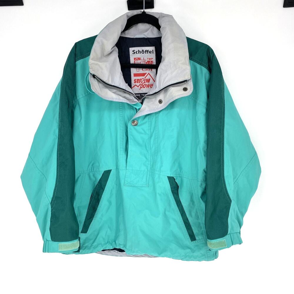 Schöffel Gore-Tex Ski Jacket Mens XS Teal Pullover Waterproof Colorblock